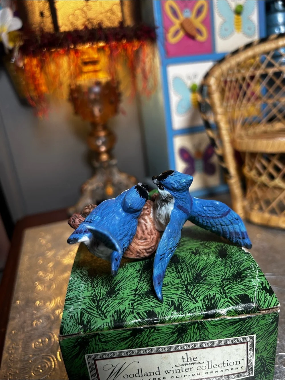 Vintage Russ Berrie Porcelain Blue Jay Figurine from 